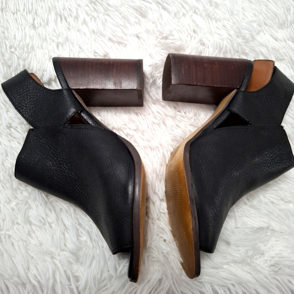 Tommy Hilfiger Peep Toe Open Heel Women's Bootie Pumps Shoes Leather Black 9M - Picture 3 of 10